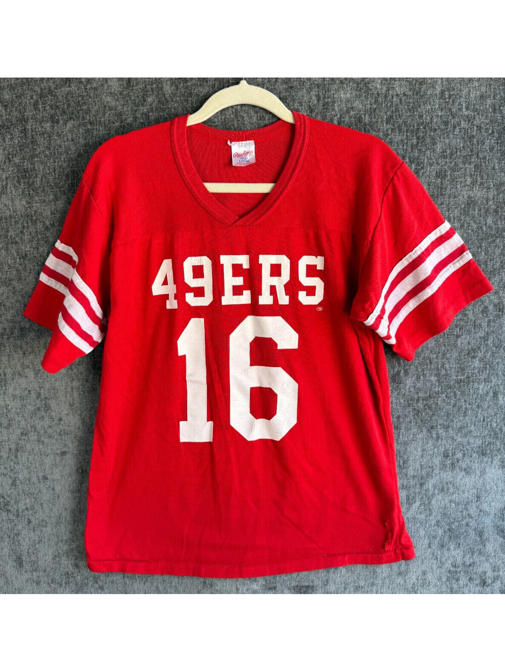 Vintage 80s Rawlings San Francisco 49ers Joe Montana 16 Jersey Mens Large USA